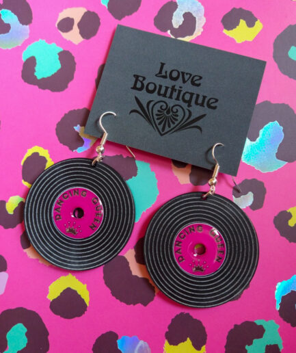 Dancing queen vinyl record earrings