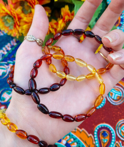 Rainbow amber bracelet