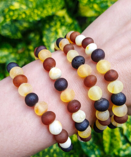 Unpolished raw amber bead bracelets